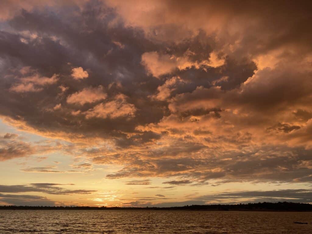 Folsom Lake October Sunset looking out over the lake.