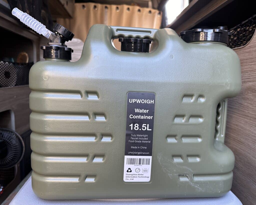 army green 5 gallon water jug