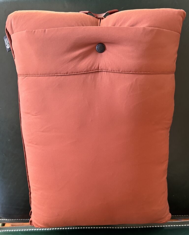 mountain hardwear stretchdown quilt in its bag