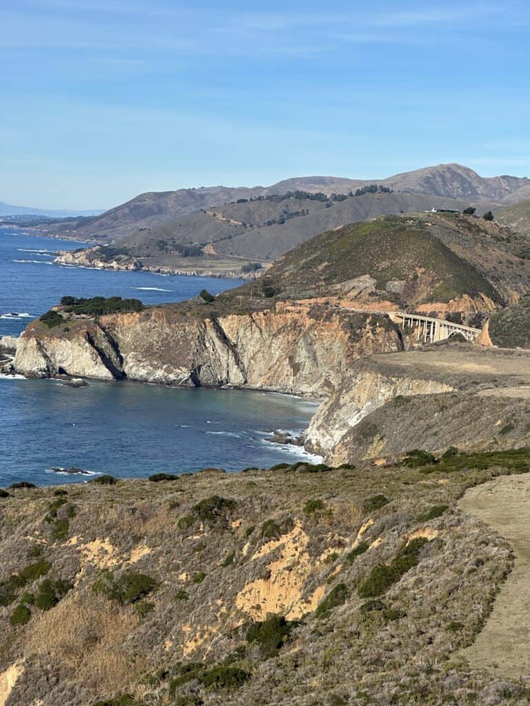 the steep cliff of the big sur coastline