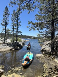 Utica Reservoir cove with two paddle boards in it