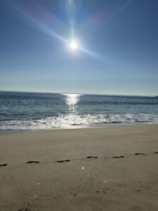 start of the sunset at half moon bay's poplar beach