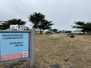 francis beach campground sign