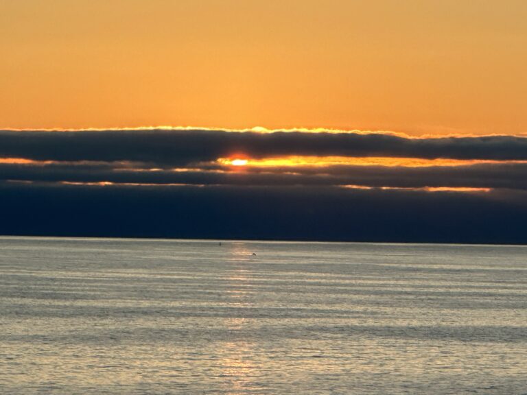 sunset from the campground beach