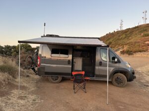 side view of my van with the canopy out