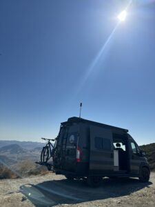 rear side view of my van on a pullout