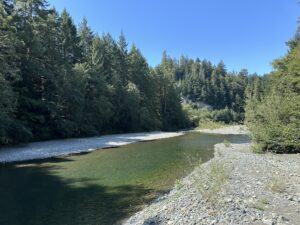 a narrow section of the van duzen river